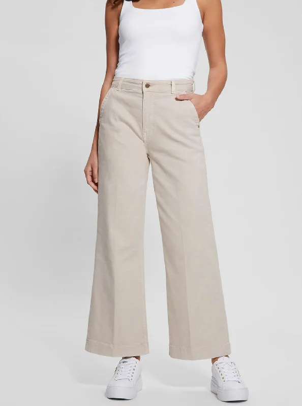 Beige Darma Wide Leg Pant