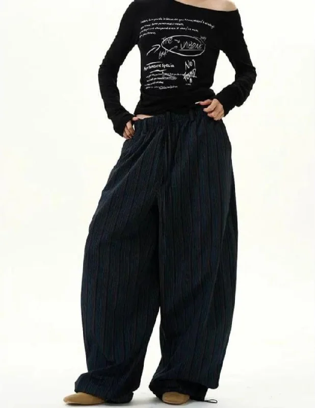 Striped Machete Wide-Leg Pants