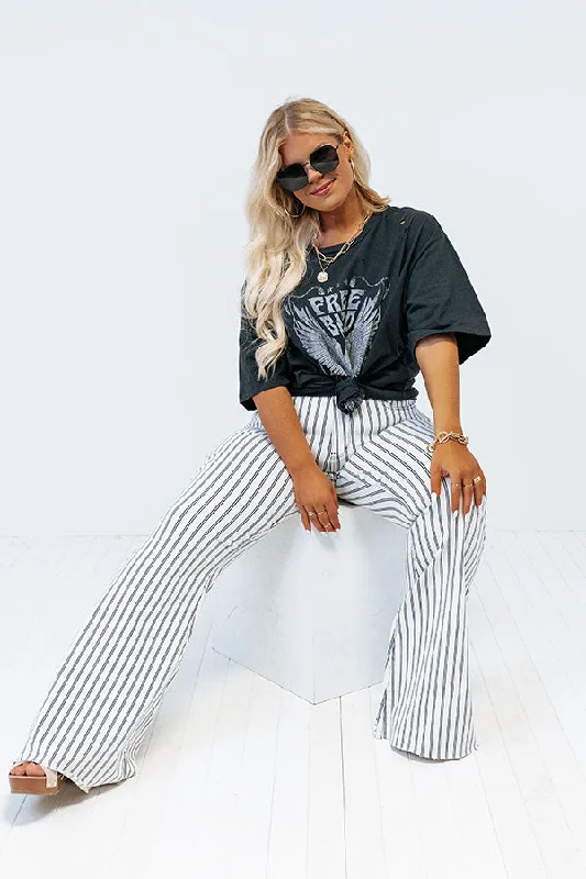 Judy Blue The Jamie High Waist Stripe Flare In White