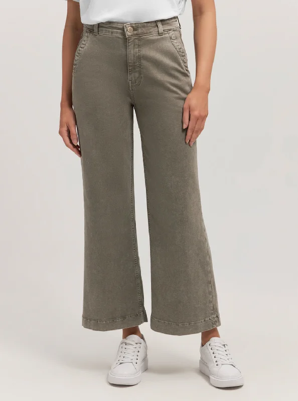 Khaki Darma Wide Leg Pant