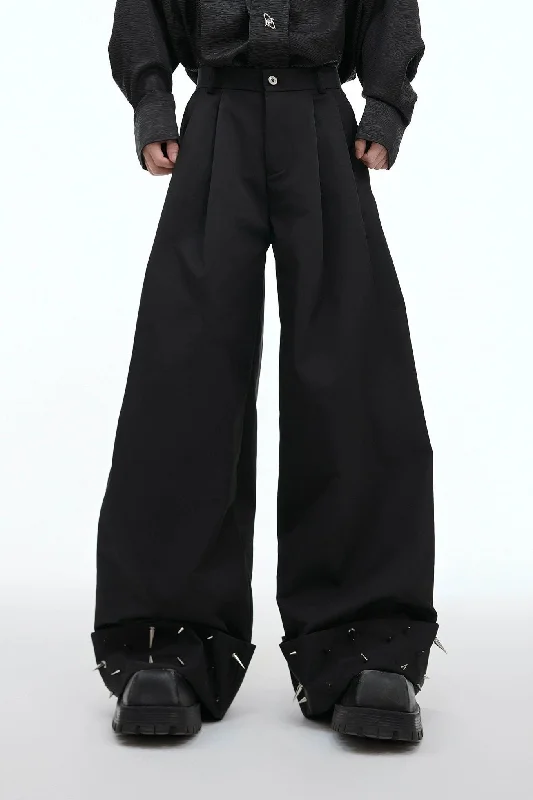 Rivet Stud Wide Leg Pants