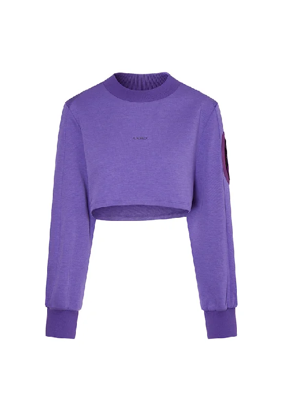 Lydia Cropped Sweatshirt with Zip-up Sleeve Pocket