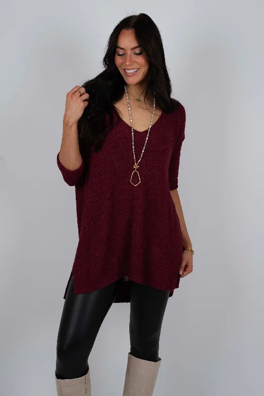 Sweet Secrets Sweater (Burgundy)