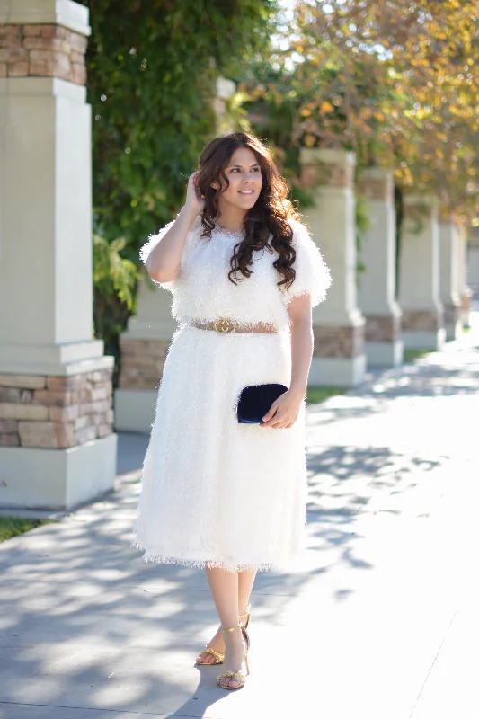 Cristin Ivory Textured Skirt Set