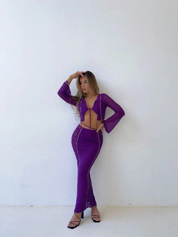 MADDY MAXI SKIRT PURPLE - OUTCAST EXCLUSIVES