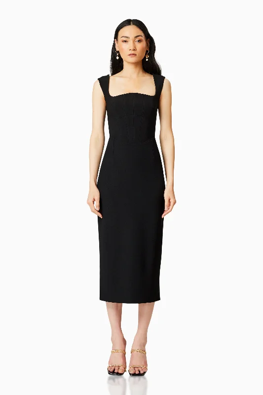 Birch Midi Dress In Black