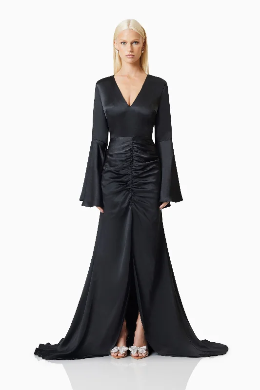 Clementine Eventwear Maxi Gown In Black