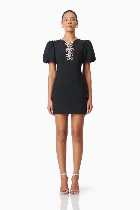 Delia Diamante Mini Dress In Black