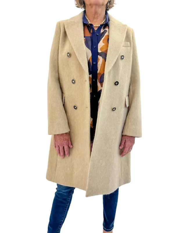 Wool Trench Coat In Camel