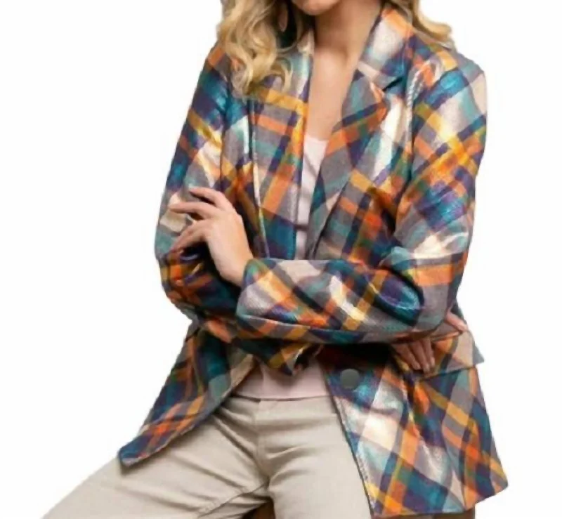 Alexey Jacket In Danube Plaid