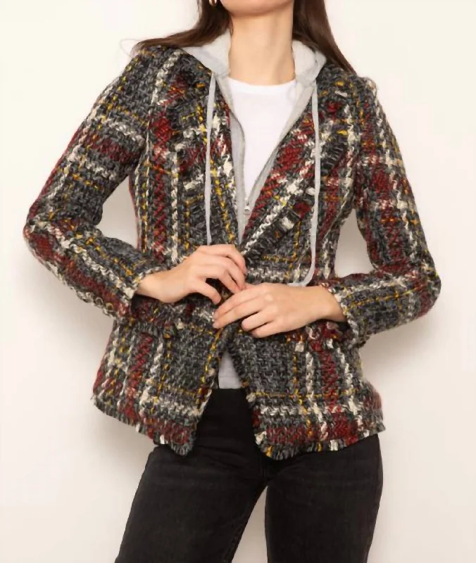 Barrett Frayed Tweed Dickie Blazer In Grey Multi