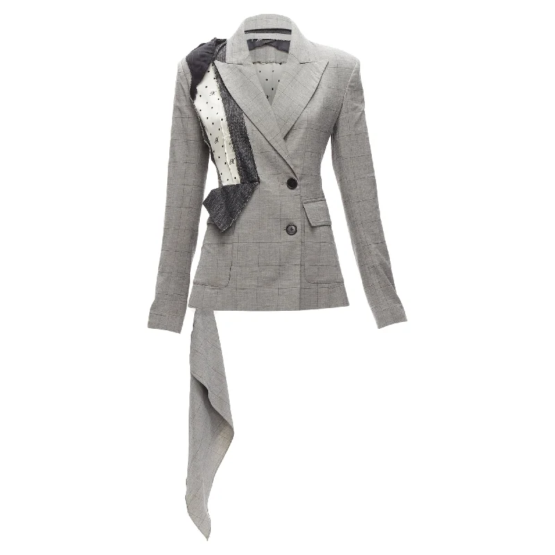 Monse wool cotton deconstructed draped asymmetric blazer jacket