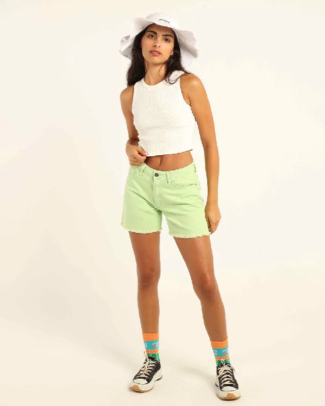 Green Denim Shorts