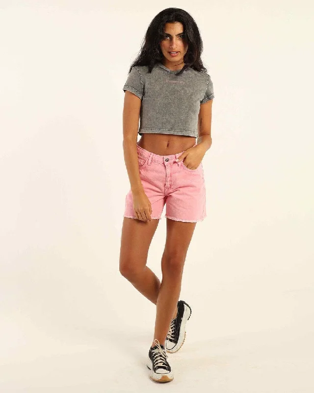 Pink Denim Shorts